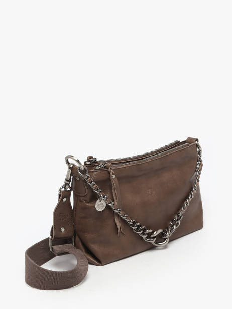 Cross Body Tas Vintage Leder Mila louise Bruin vintage 3864C ander zicht 2